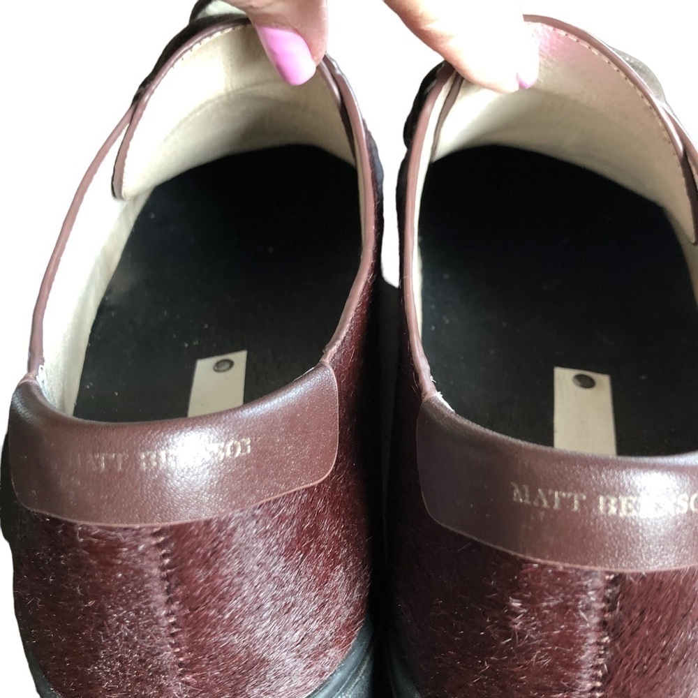 Matt Bernson Calf Hair Brown Platform Sneakers Womens Size 10 - Picture 6 of 10